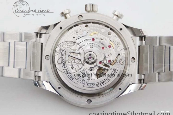 MIROTIME 0120 FastDry Portugieser Chronograph IW371615 ZF Best Edition Green Dial on SS Bracelet A7750 (Slim Movement) 7038